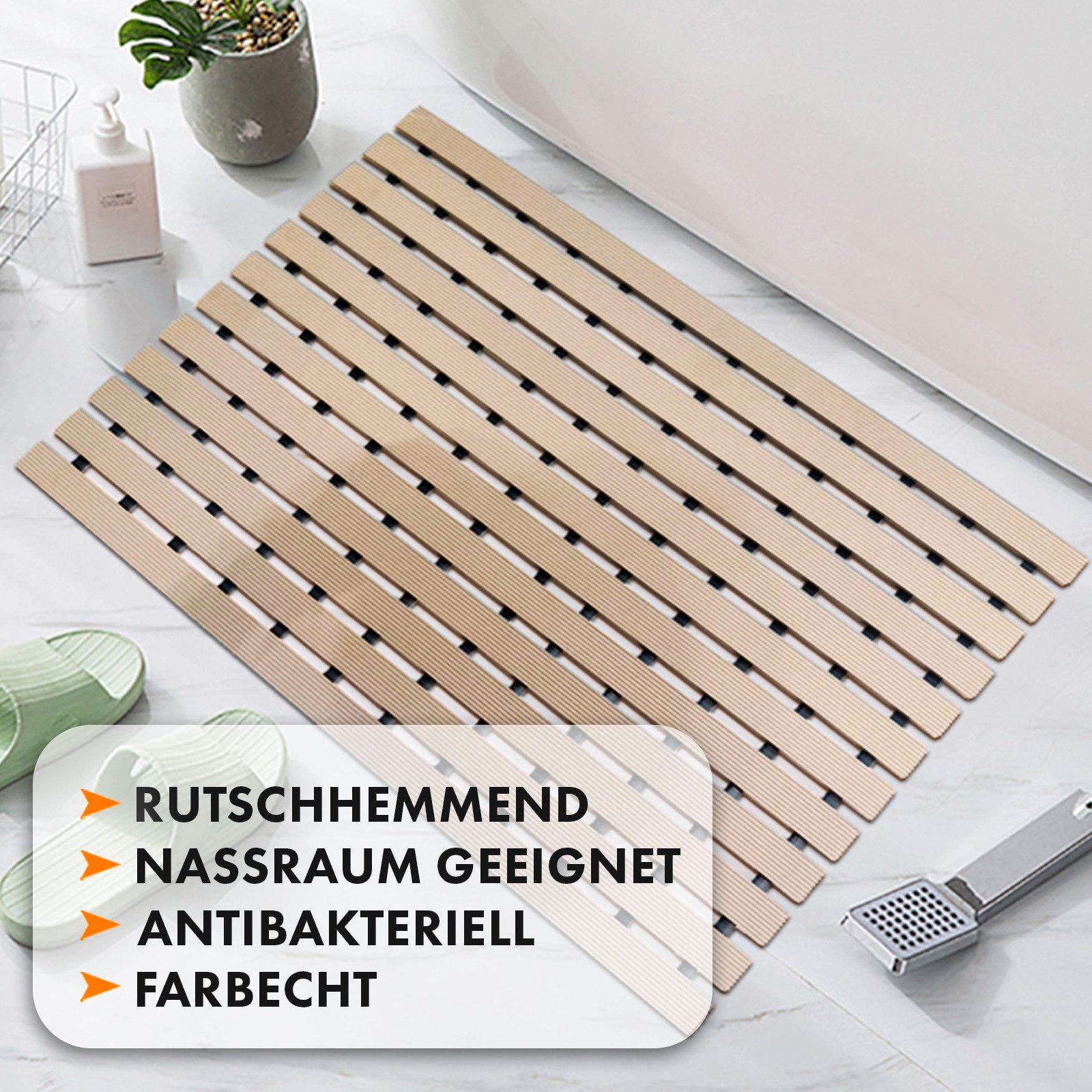 Kubus Duschmatte Antirutsch-Bädermatte mit Drainagefunktion, Vinyl, In vielen Farben – Bild 5 von 5