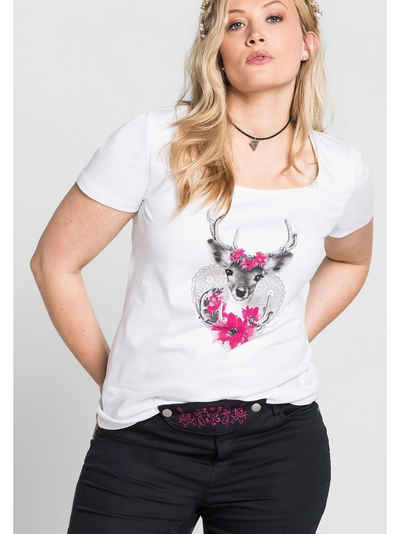 Sheego T-Shirt Große Größen mit Frontprint