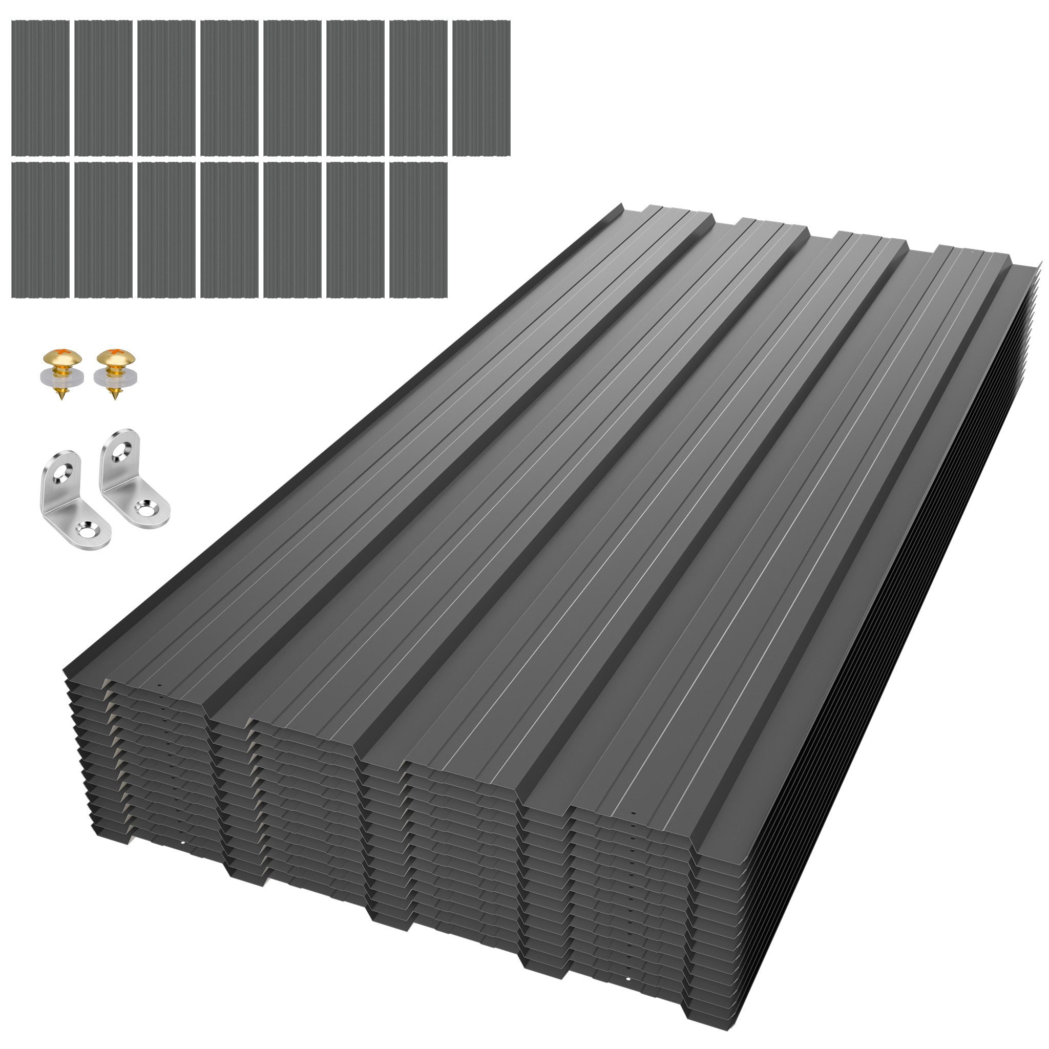 GIHAUVIA Trapezblech Trapezblech Set 15 Stück, verzinkt 0,25mm,Schrauben für Carport.
