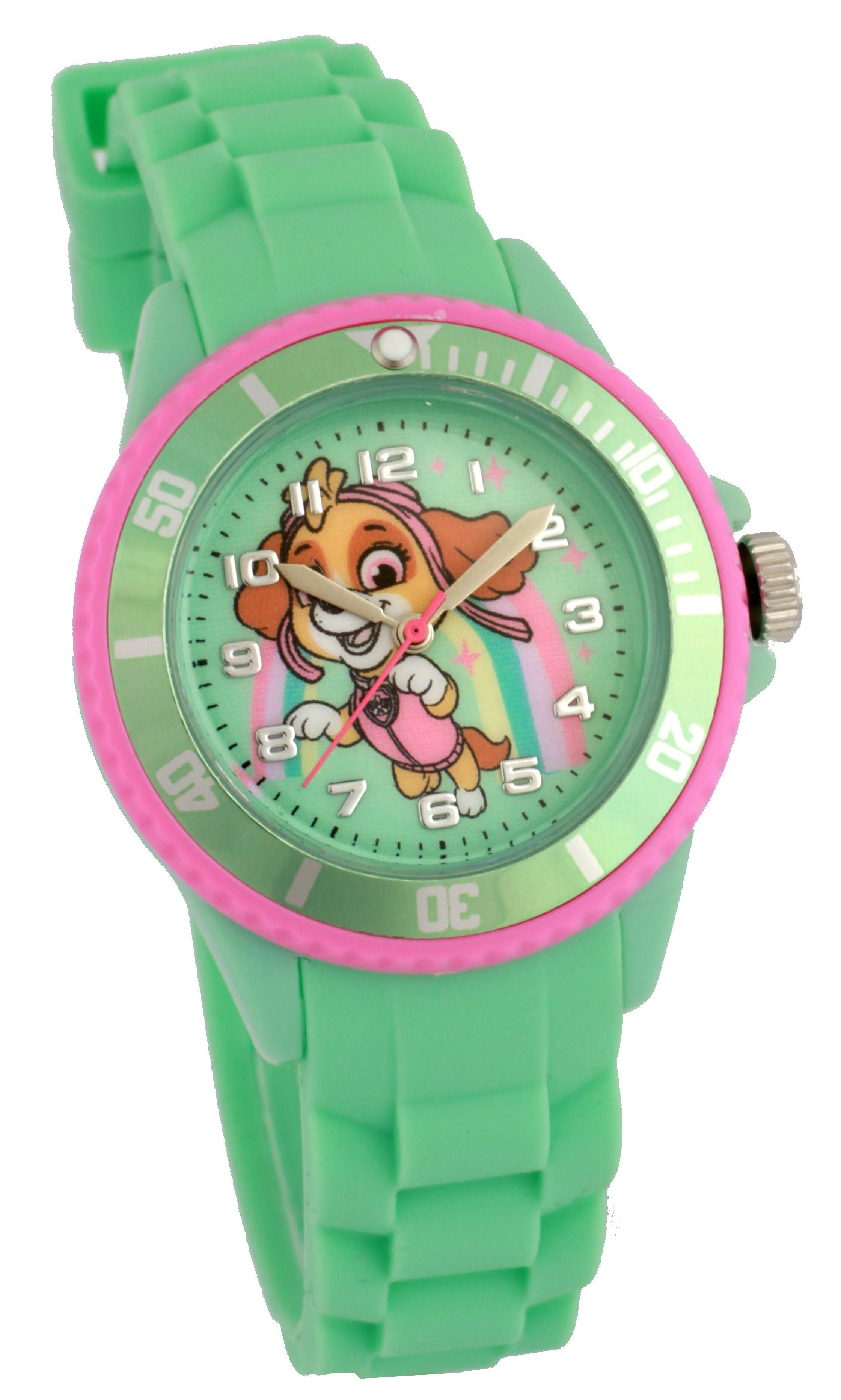 Quarzuhr PAW Patrol Kinderarmbanduhr mit Silikonarmband, Japanisches Quarzuhrwerk 34 mm
