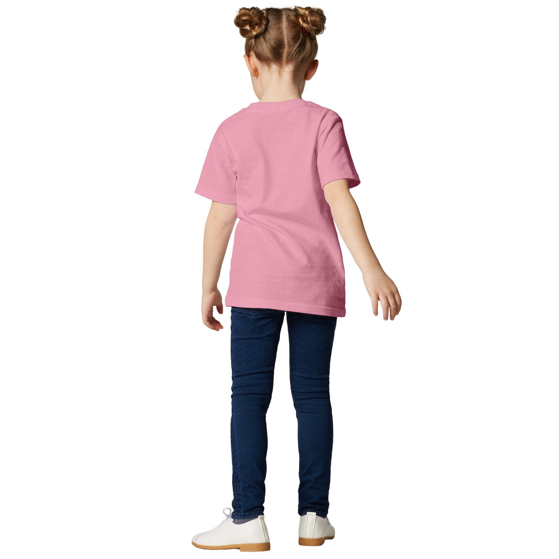 dressforfun T-Shirt Kurzarmtop, Für viele Outfits & Auftritte, Rundhals mit (Freizeitoberteil, Konfektionsgröße 128 (8-10 Jahre) in rosa) Einfarbiges T-Shirt fü – Bild 2 von 5