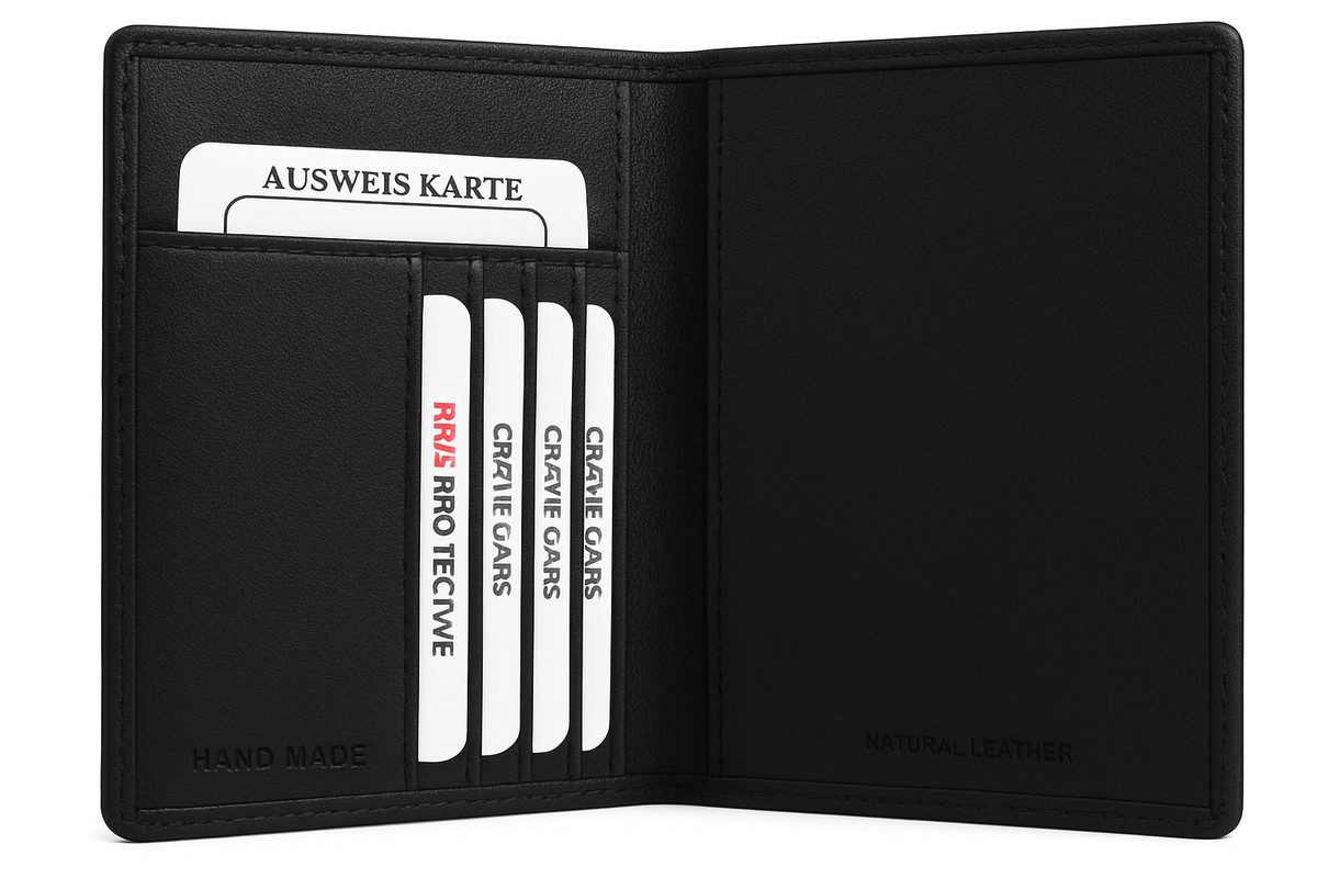 Corno d´Oro Kartenetui Reisepass Hülle Leder HANDMADE Etui mit RFID Schutz Organizer, Handmade, RFID Schutz, mit Geschenkkarton