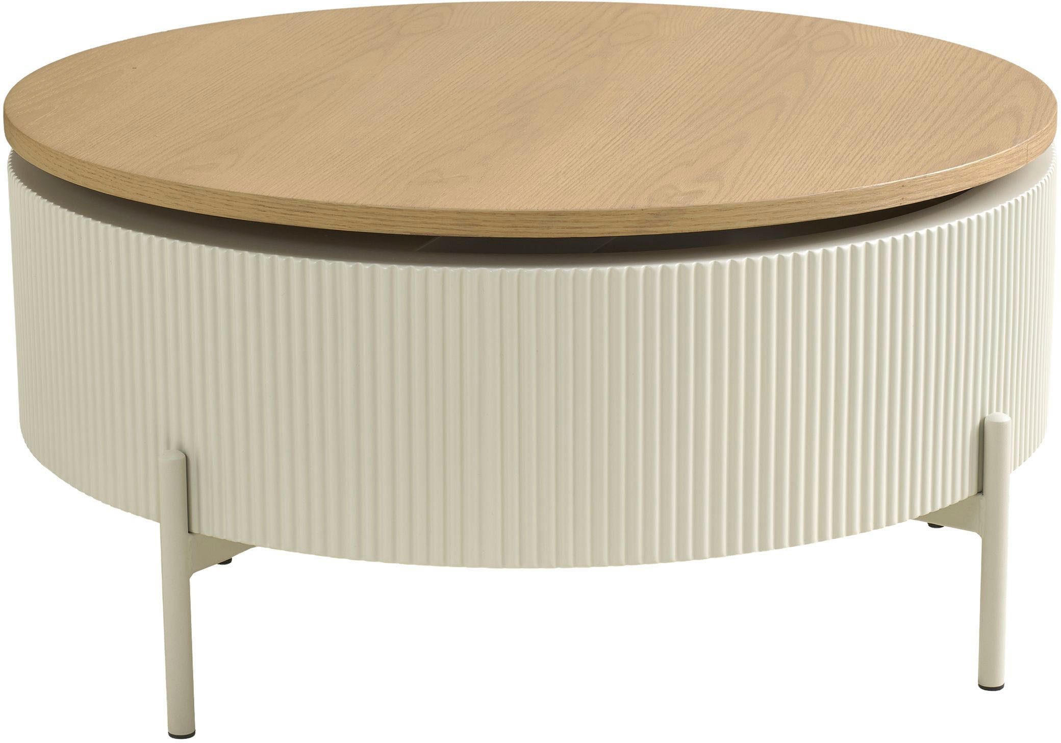 SCHÖNER WOHNEN-Kollektion Couchtisch HEROY (1-St), 80 cm, Tischplatte drehbar mit Stauraum