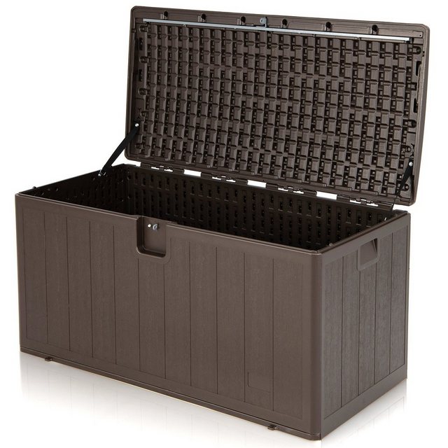 COSTWAY Truhe “400L Aufbewahrungsbox Schatztruhe”, aus Holz, mit Doppelwandige Struktur & Seitlich Griffe