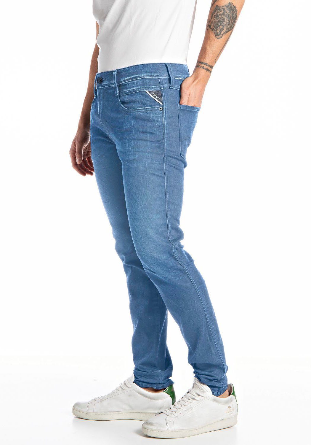 Replay blue Slim-fit-Jeans light ANBASS