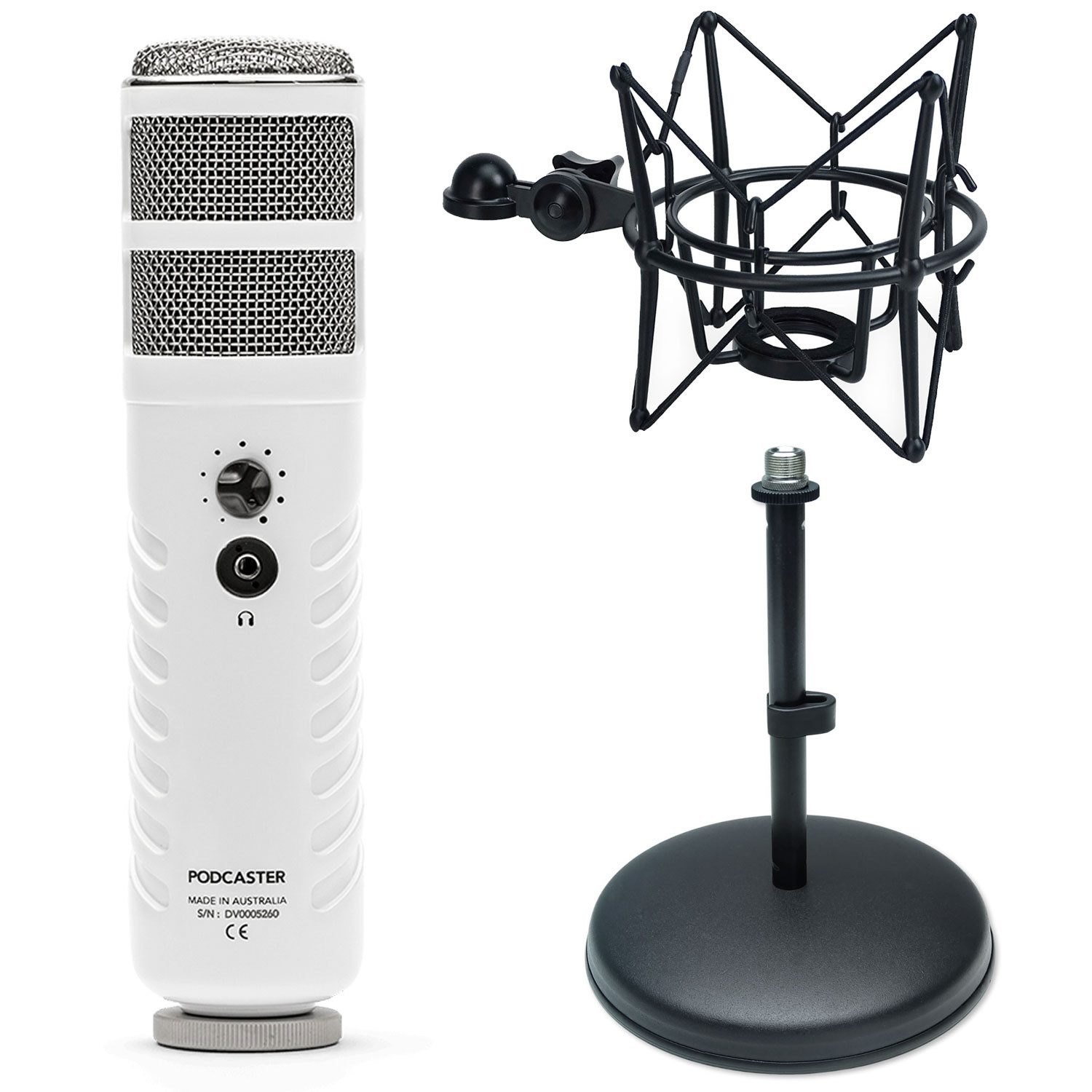Mikrofon Rode Podcaster Mikrofon mit keepdrum Tischstativ und Spinne Schwarz