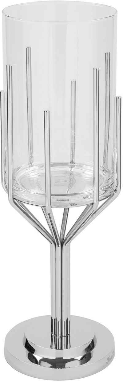Fink Windlicht LUXOR (1 St), Silberfarben - aus Aluminium, Edelstahl und Glas