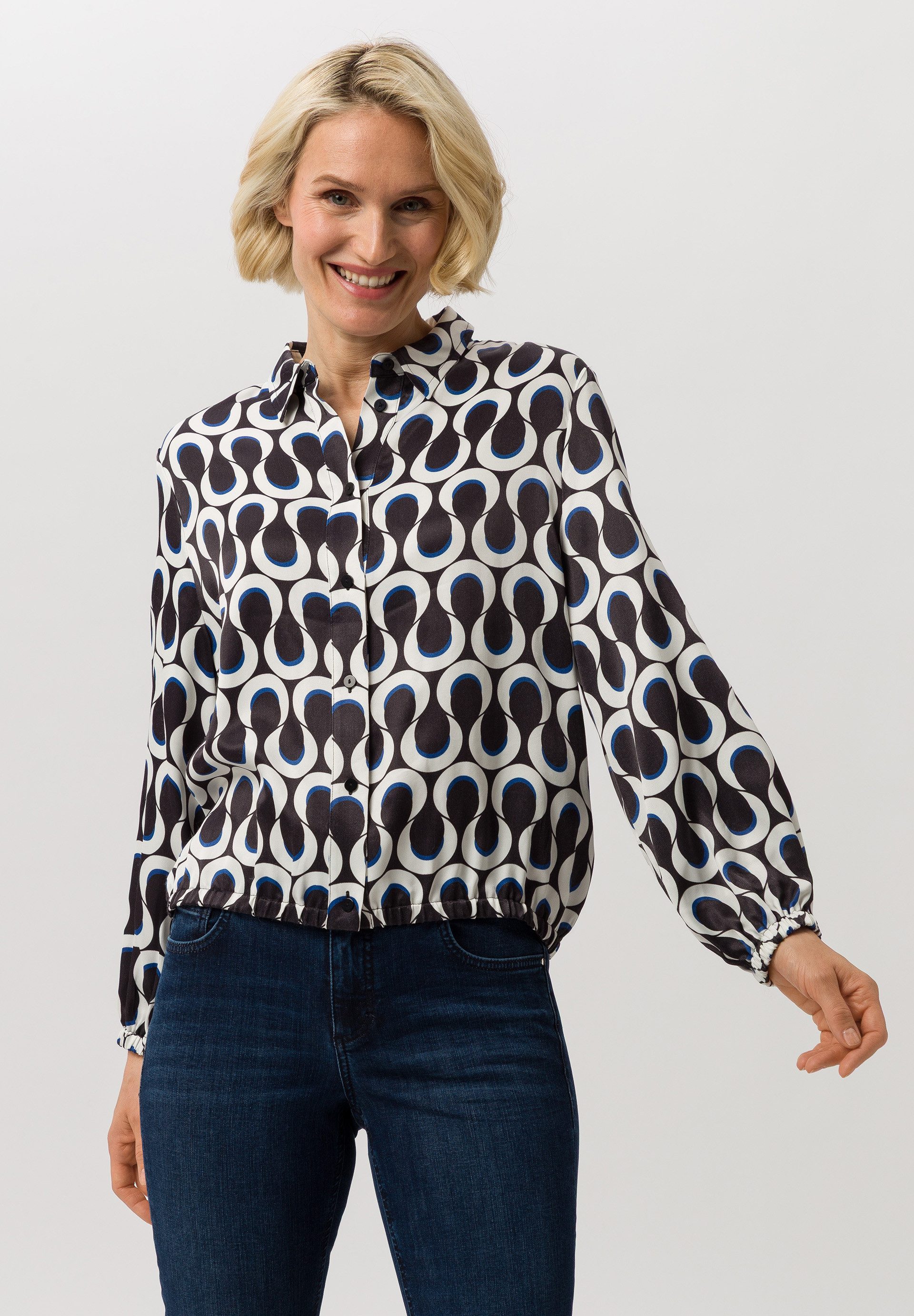 FRANK WALDER Klassische Bluse im einzigartigen Print günstig online kaufen