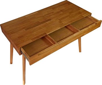 Home affaire Schreibtisch Albert, aus massivem Eichenholz, viele Stauraummöglichkeiten, Breite 110 cm