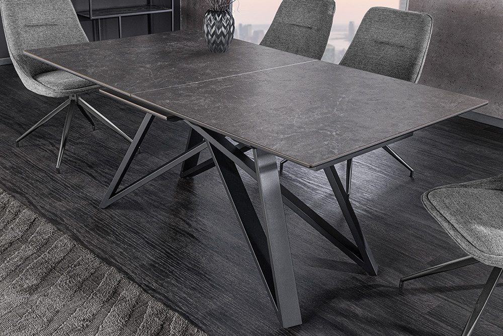 riess-ambiente Esstisch ATLAS 160-200cm graphit grau/schwarz – Keramikplatte, Metallgestell (Einzelartikel, 1-St), ausziehbar für flexible Nutzung – ideal für b – Bild 4 von 5