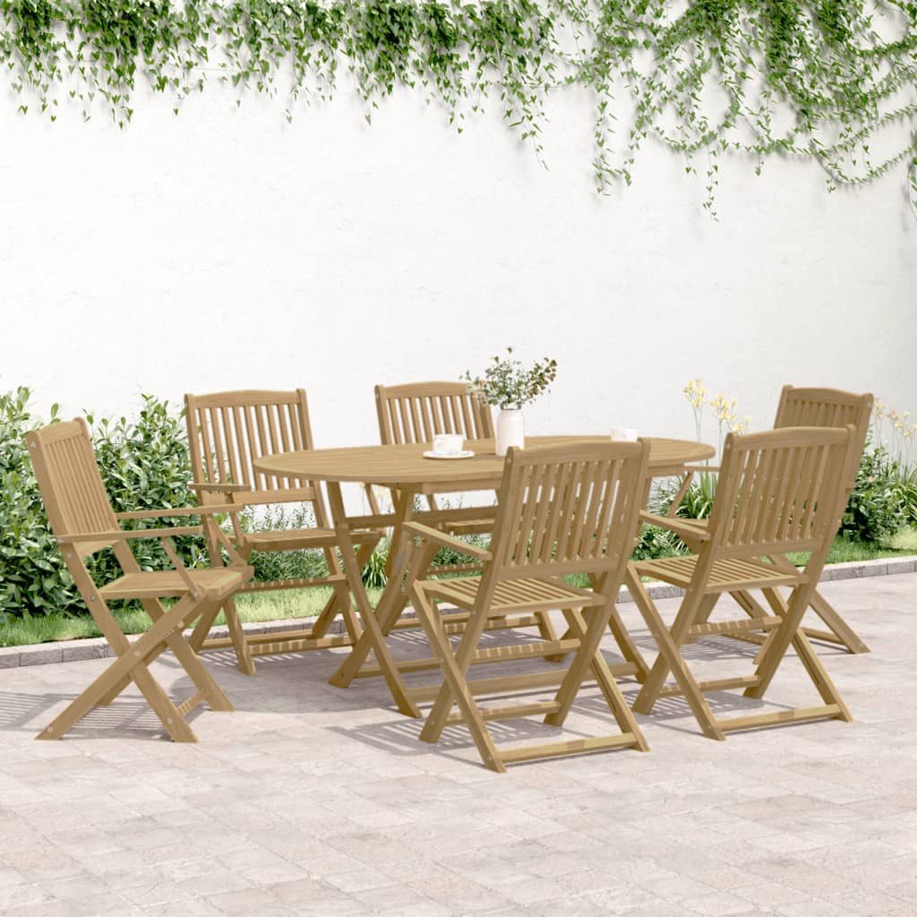 vidaXL Garten-Essgruppe 7-tlg. Garten-Essgruppe Massivholz, (7-tlg) günstig online kaufen