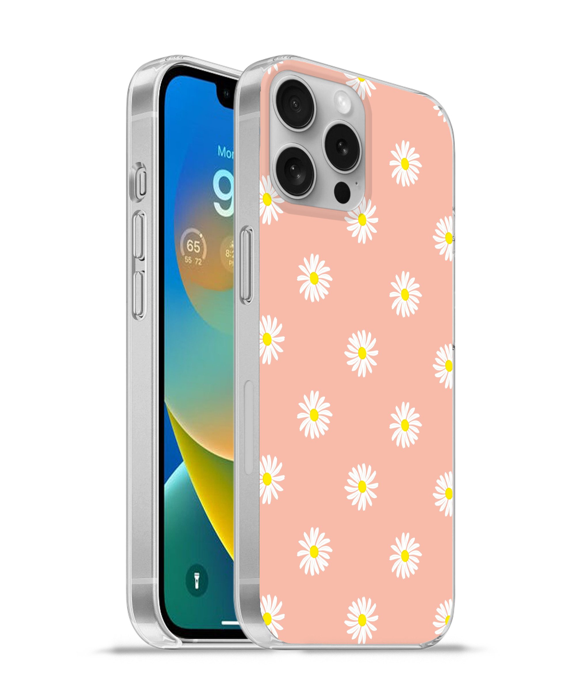MuchoWow Handyhülle für Apple iPhone 16 Pro Max Gänseblümchen - Pastell - Weiß - Rosa - Bl, Smartphone-Bumper, Print, Handy Schutzhülle Dünn