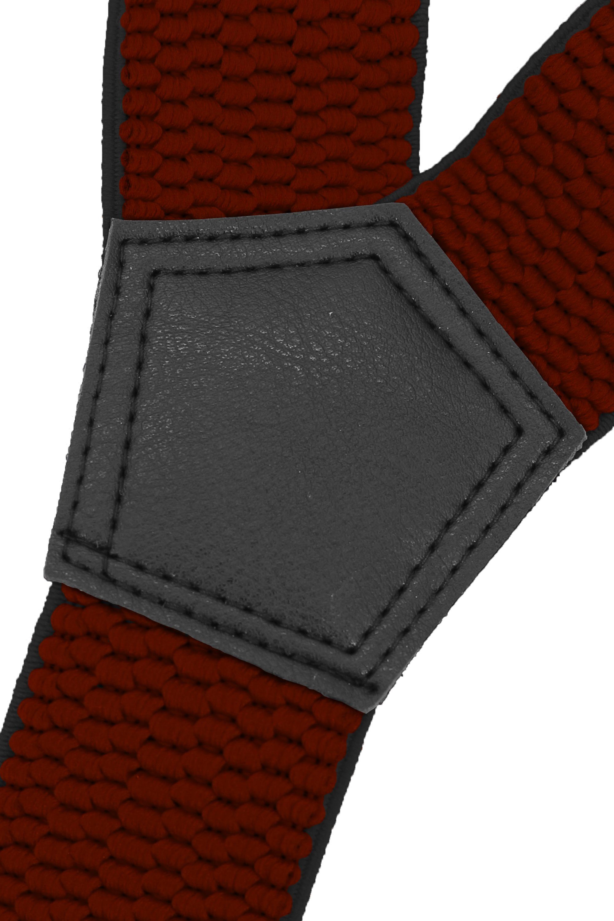 Fabio Farini Hosenträger mit passender Fliege als Set 4cm Y-Form für Herren Pack Brombeere 4cm Hosenträger - Brombeer Gemusterter Fliege