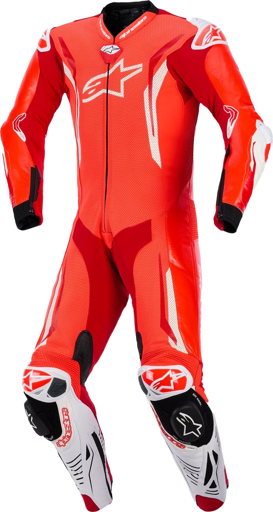 Alpinestars Motorradkombi GP Tech V5 perforierte 1-Teiler Motorrad Lederkombi Airbag vorbereitet,Ellenbogenprotektoren enthalten,Hüftprotektore