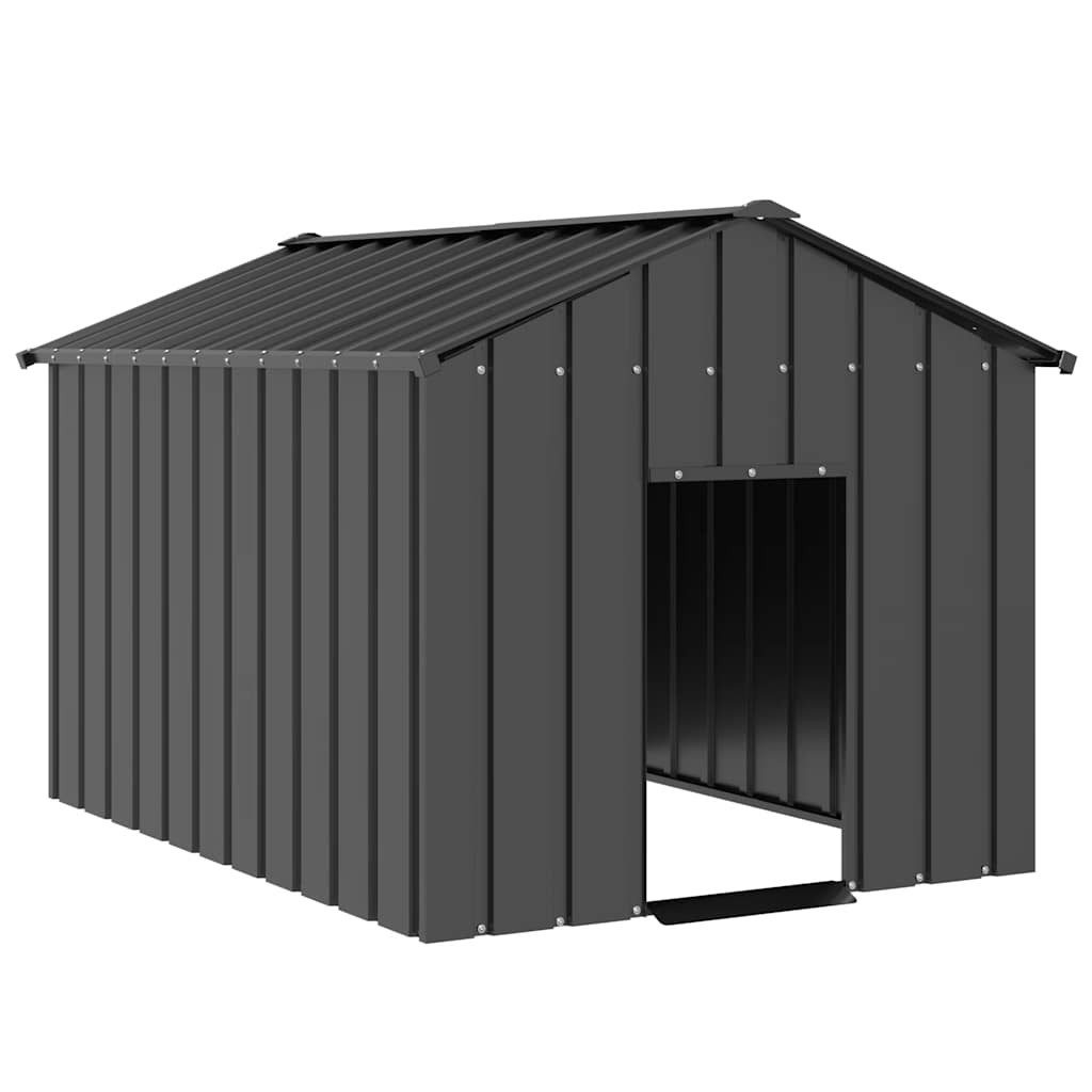 vidaXL Hundehütte, Hundehütte mit Dach 113x153x101 cm Verzinkter Stahl