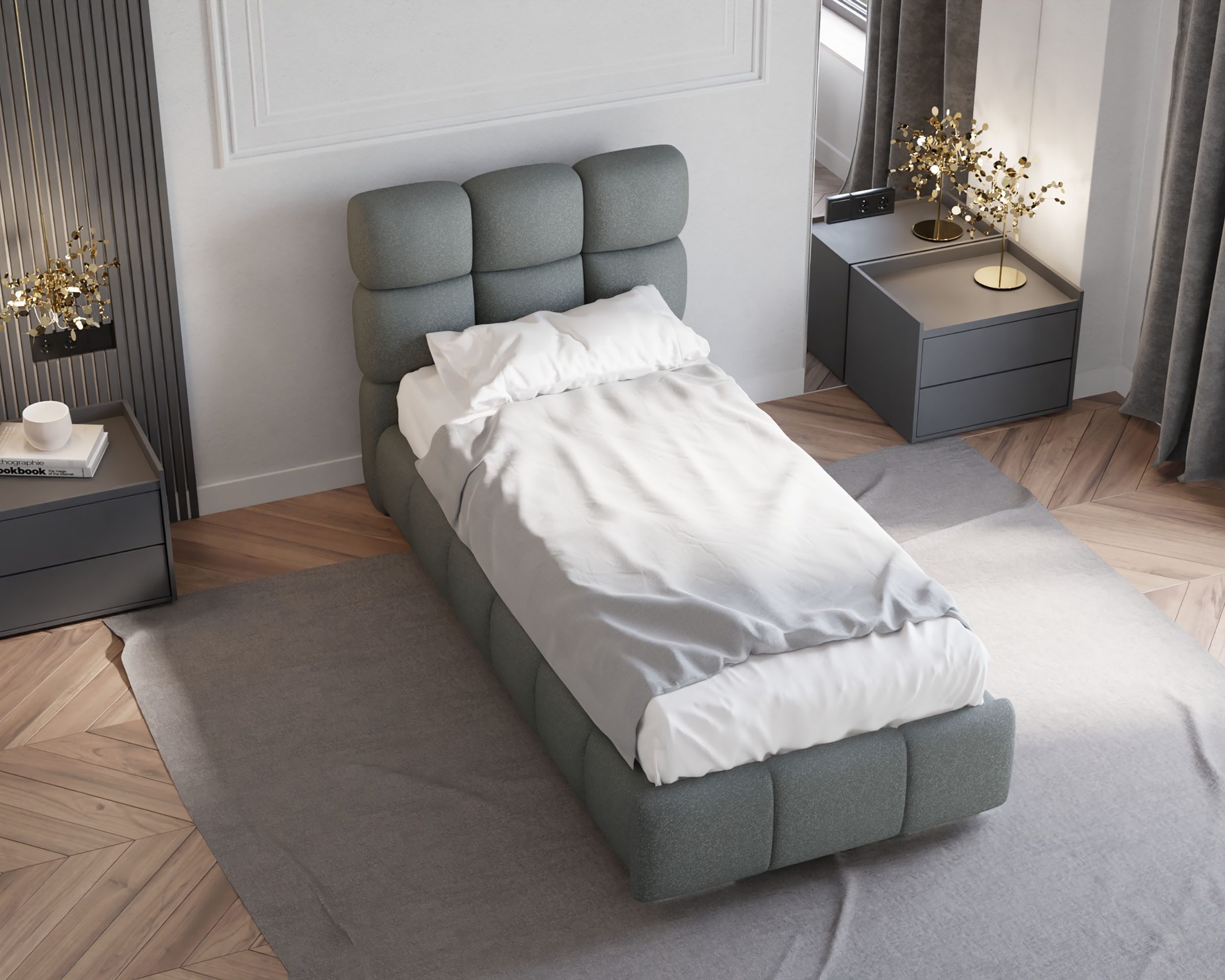 Homesy Polsterbett Bliss, Ein Luxusbett in jeder Größe 120x200cm 100x200 cm 90x200cm