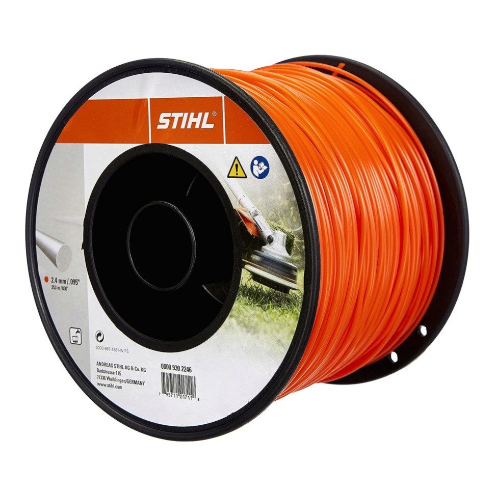 STIHL Fadenkopf Trimmerfaden Mähfaden rund Ø 2,4 mm x 253 m Länge Orange