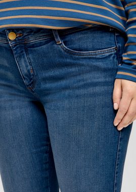 TRIANGLE Stoffhose Jeans / Mid Rise / Slim Leg Logo
