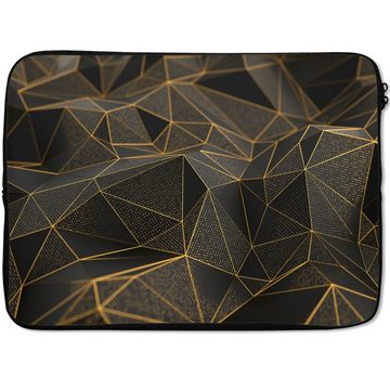 MuchoWow Laptop-Hülle Abstrakt - Gold - 3D - Luxus - Kunst 13.3 Zoll, Laptopsleeve, weiches Innenfutter zum Schutz Kratzern, Laptoptasche