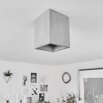 hofstein Deckenleuchte »Portegrandi« moderne Deckenlampe aus Beton in Grau, ohne Leuchtmittel, eckige Leuchte im schlichten Design, 1xGU10