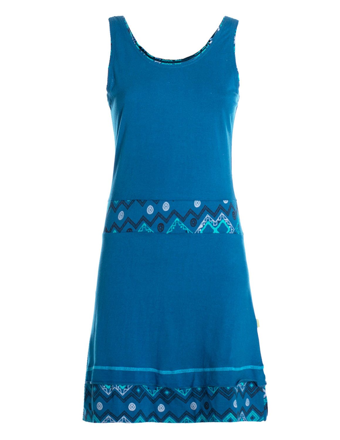 Vishes Sommerkleid Damen Trägerkleid Jersey Ethno Azteken Bordüre Alternative Mode, Boho, Hippie, Ethno, Festival