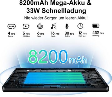 OSCAL FHD 1920x1200 IPS Octa-Core-Prozessor 8200mAh Akku Widevine L1 Gaming Tablet (10,51", 128 GB, Android 13, 4G LTE, Multifunktionales Leistungsgerät für Unterhaltung und Produktivität)