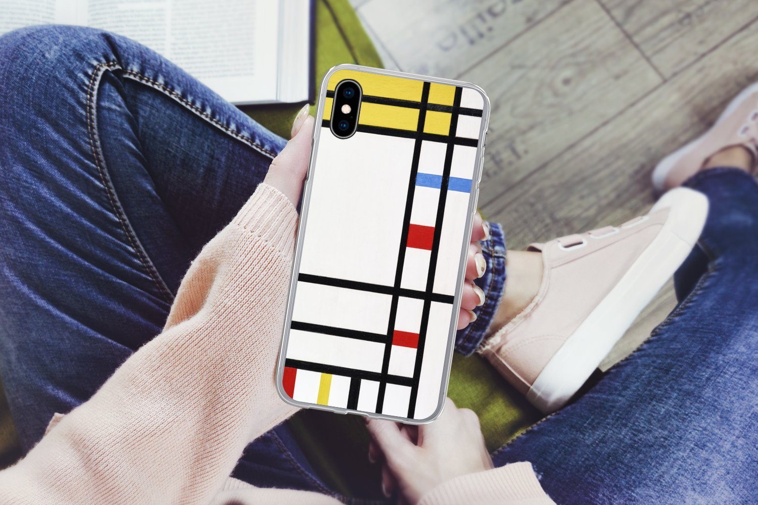 MuchoWow Handyhülle für Apple iPhone X Place De La Concorde - Piet Mondrian, Smartphone-Bumper, Print, Handy Schutzhülle Dünn