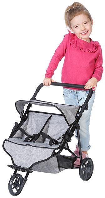 Knorrtoys® Puppen-Zwillingsbuggy Duo - Jeans Grey günstig online kaufen
