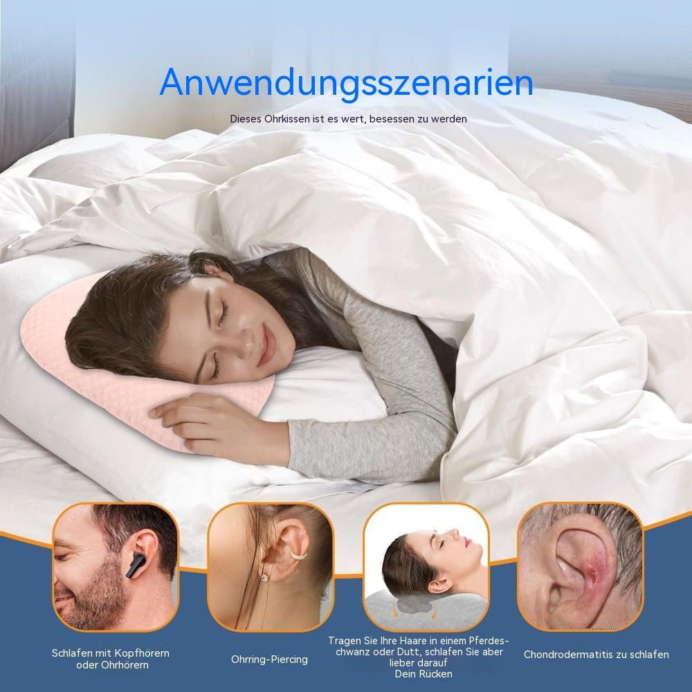 Blusmart Nackenstützkissen Ohrpiercing-Kissen mit Baumwollfüllung, Atmungsaktiv, ergonomisch, Piercingkissen mit 8,9 cm Loch, Für seitliche Piercings und Schläf – Bild 3 von 5