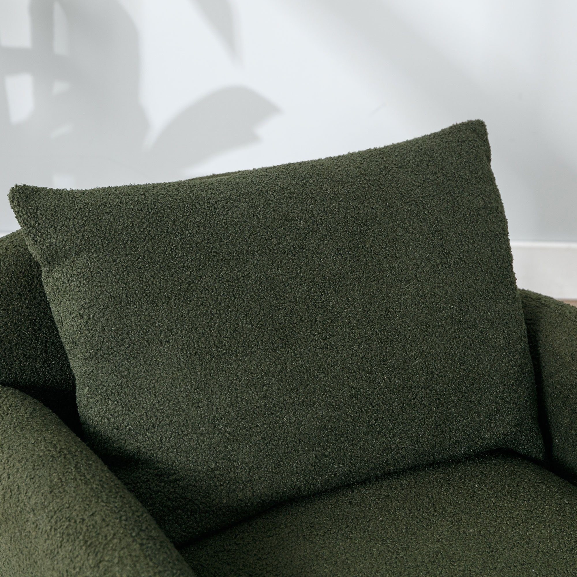 tiefer und Kissen (Moderner Polstersessel Sitzfläche extra schlichter Loungesessel Teddy-Samtstuhl, Sessel mit grün großer mit roségoldene Sofabeine), Einzelsessel und REDOM Armlehnensessel, Sitzfläche, breiter
