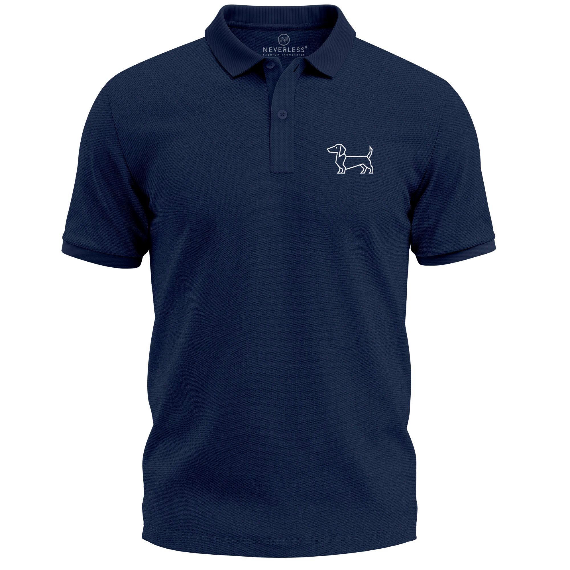Neverless Poloshirt Poloshirt Herren mit Dackel Print – Kurzarm Polohemd au günstig online kaufen