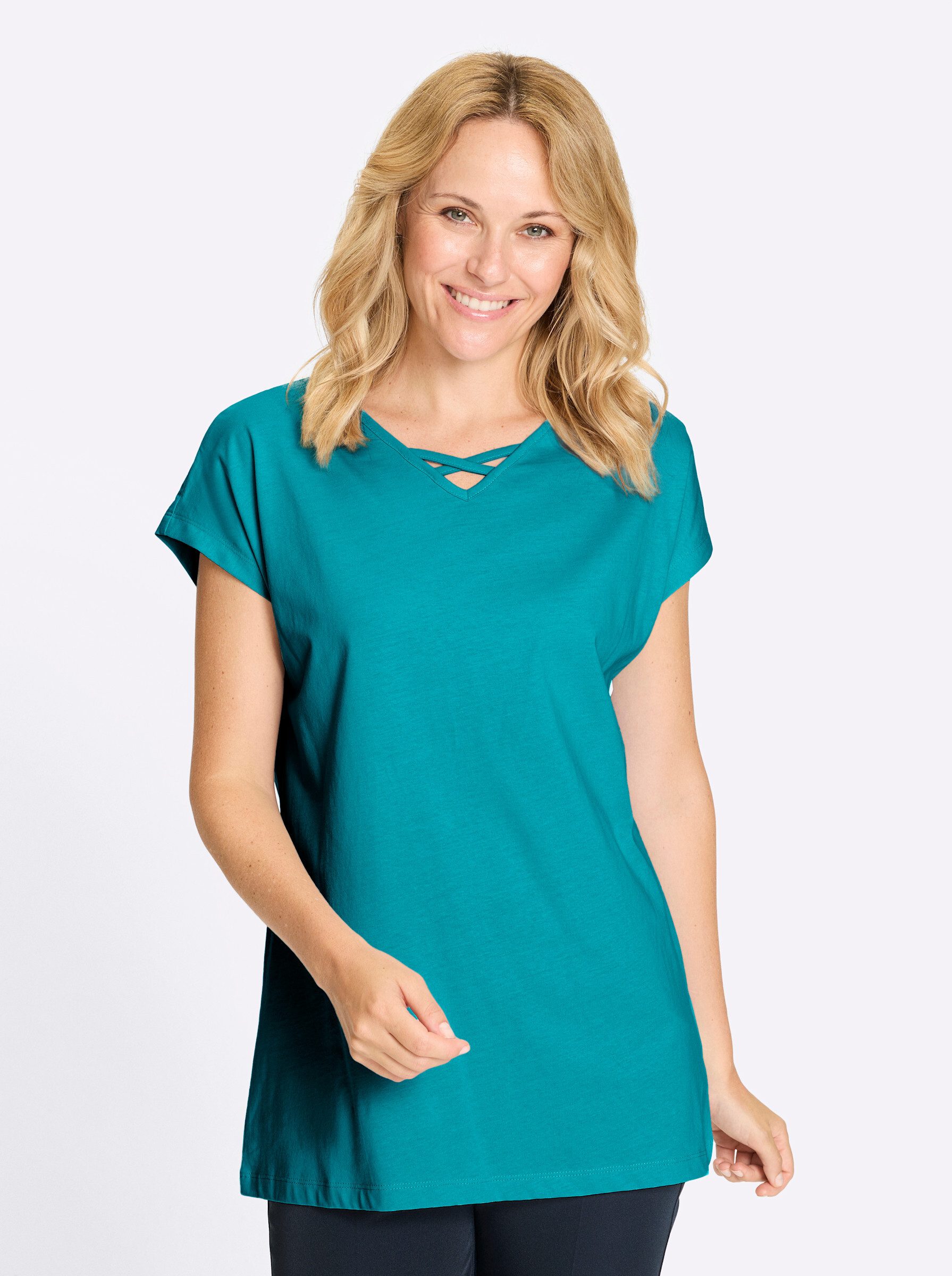 Sieh an! T-Shirt Longshirt Extra kurz günstig online kaufen