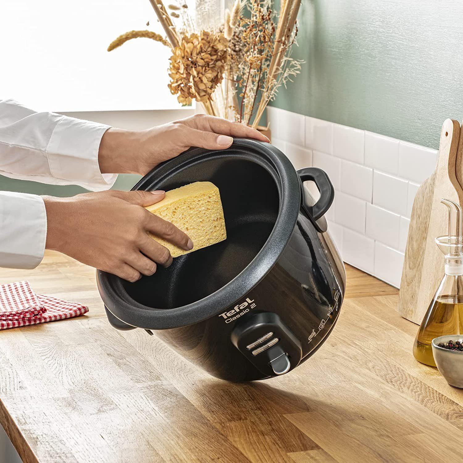 Tefal Schongarer Tefal RK102811 Reiskocher Classic, 500 W, Warmhaltefunktion & Dampfgarfunktion