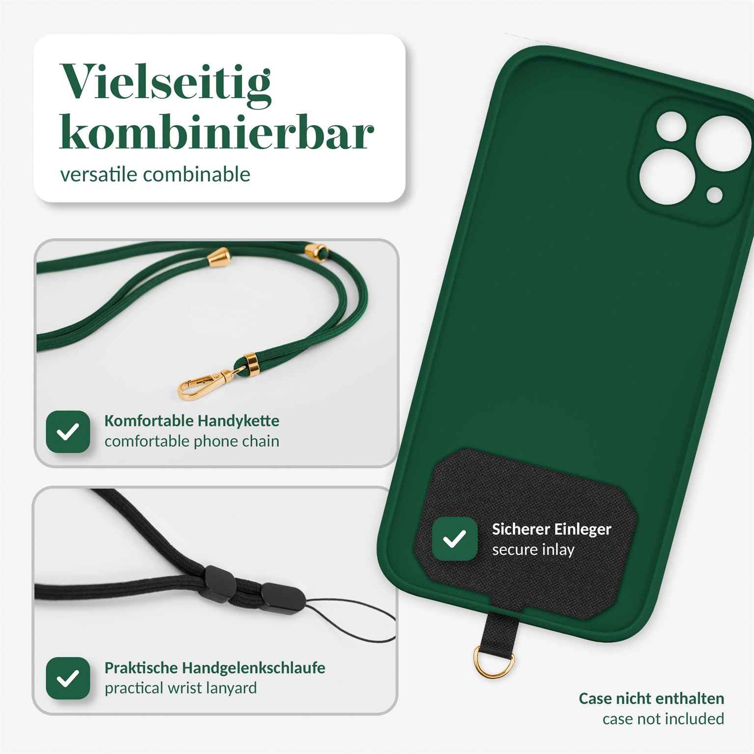 moex Handykette für Sony Xperia 10 VI Handyband ohne Hülle Unleash Grün 6,1 Zoll, Umhängeband mit Karabiner Handy Kette zum Umhängen Band abnehmbar
