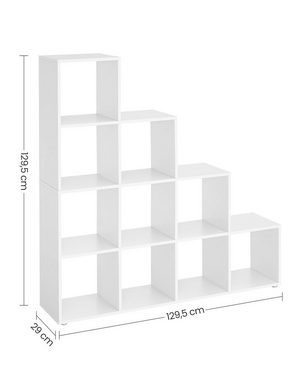 VASAGLE Bücherregal »Raumteiler«, Würfelregal, viel Stauraum, 29 x 129,5 x 129,5 cm (T x B x H)