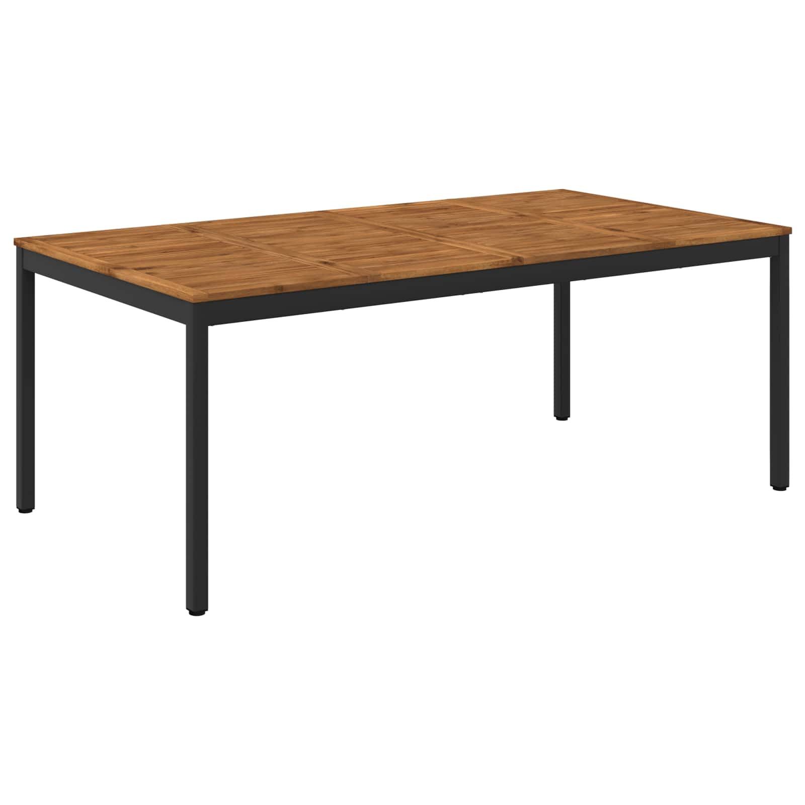 vidaXL Gartentisch Gartentisch Natürlich und Schwarz 196 x 100,5 x 75 cm (1-St)