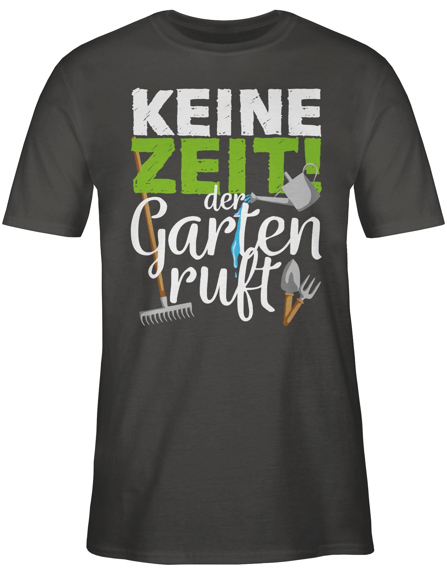 - Hobby Keine T-Shirt Zeit ruft 3 Outfit - der Shirtracer Garten weiß Gartengeräte Dunkelgrau