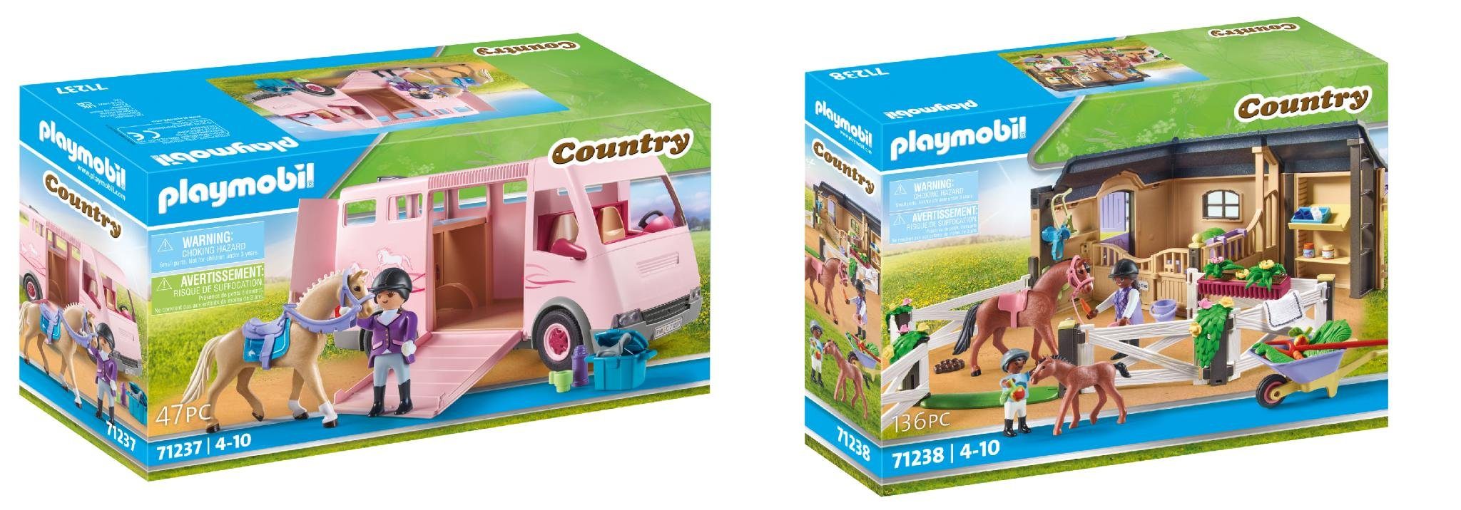 Playmobil® Konstruktions-Spielset 2er Set: 71237 Pferdetransporter + 71238  Reitstall
