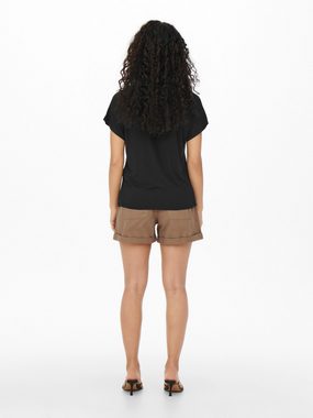 JACQUELINE de YONG T-Shirt Shirt 2er-Set Rundhals Kurzarn stilvolle Bluse (2-tlg) 7006 in Schwarz-Weiß