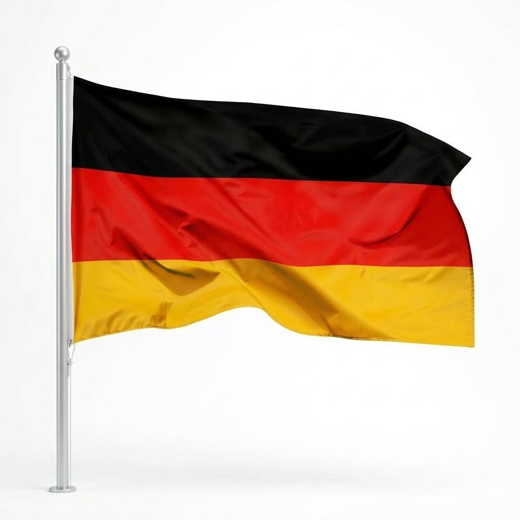 BAY-Sports Fahne Premium Deutschland Flagge - Deutsche Fahne - Deutschlandfahne 150 cm (1 Stück), Hissflagge für Fahnenmast, Inkl. 2 Messing Ösen, wetterfest
