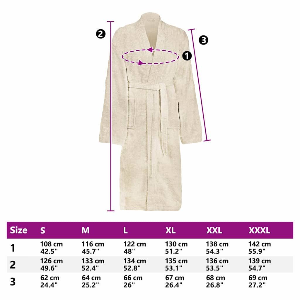 vidaXL Damenbademantel M Bademantel Creme m Baumwolle, Baumwolle