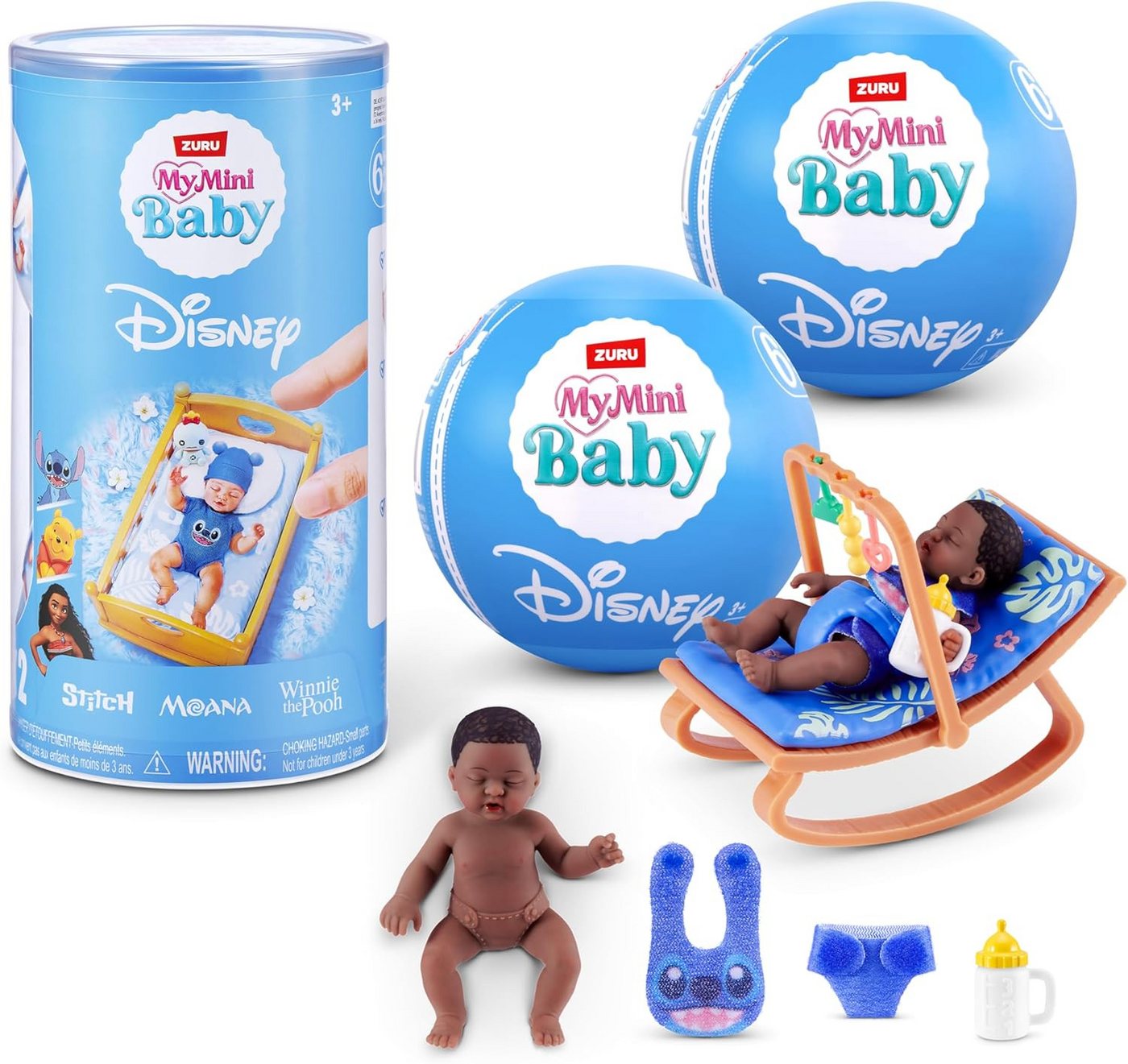 ZURU Minipuppe My Mini Baby Disney Überraschungs-Kugel 2er-Set - Mini-Babypuppen (Set, zwei Überraschungskugeln)