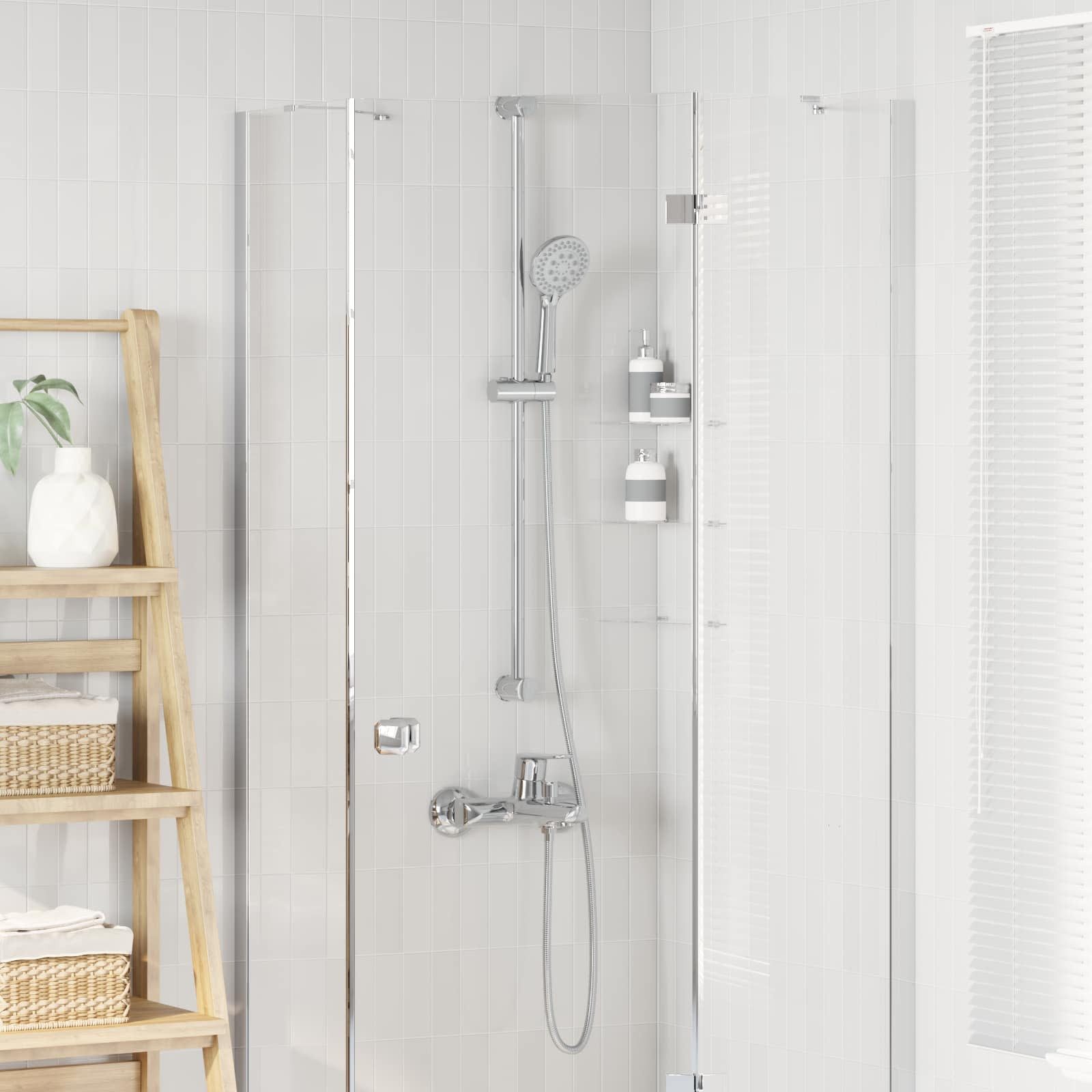 vidaXL Duscharmatur 101 cm Duschsystem Set Edelstahl 101 cm 5 Wasserstrahlfunktionen für I – Bild 2 von 5