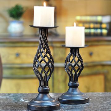 Lubgitsr Kerzenhalter Archaistische Eisenkerzenständer, Hoher Kerzenhalter Kerzensäule (1 St)
