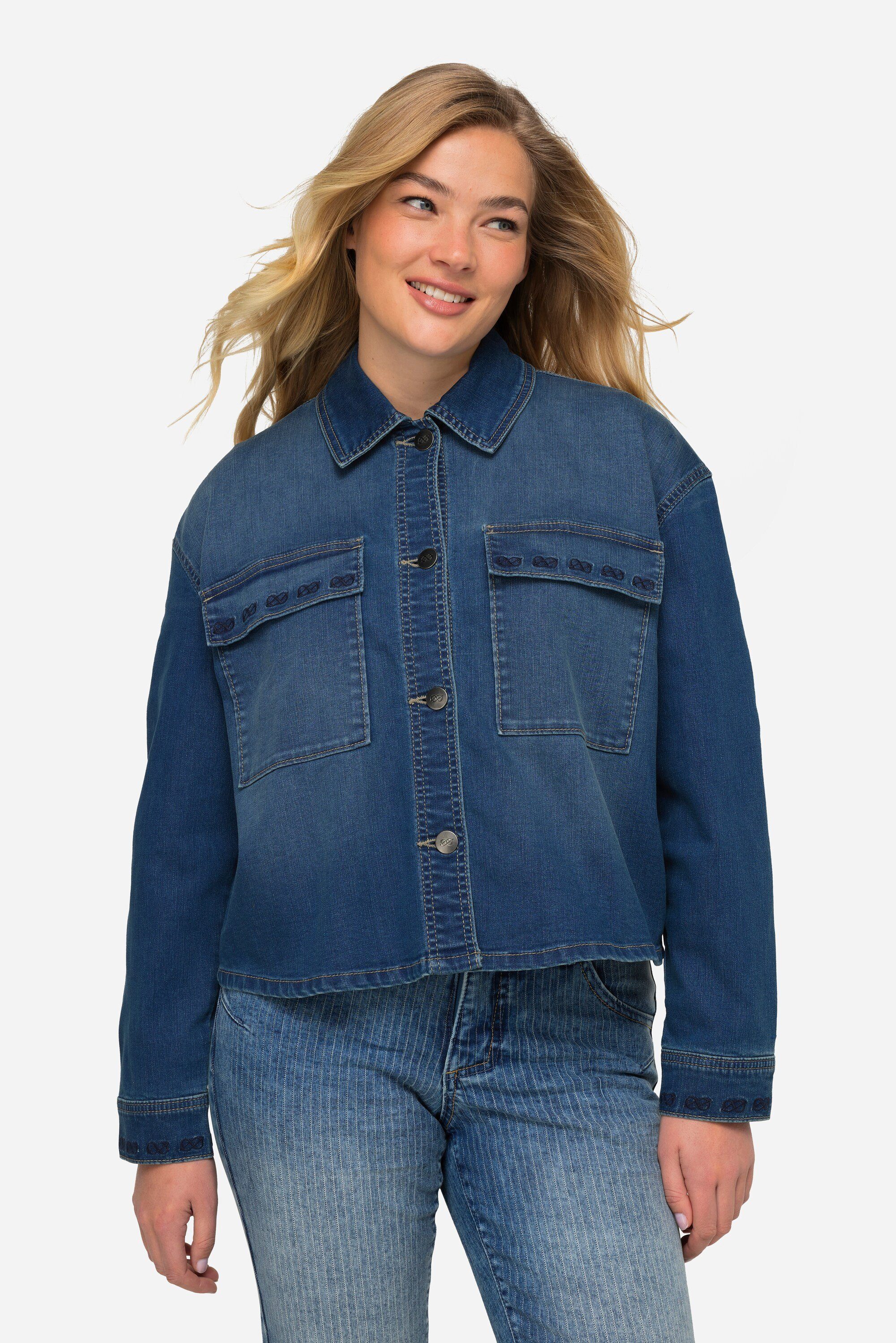 Sommerjacke Jeansjacke oversized Stickerei