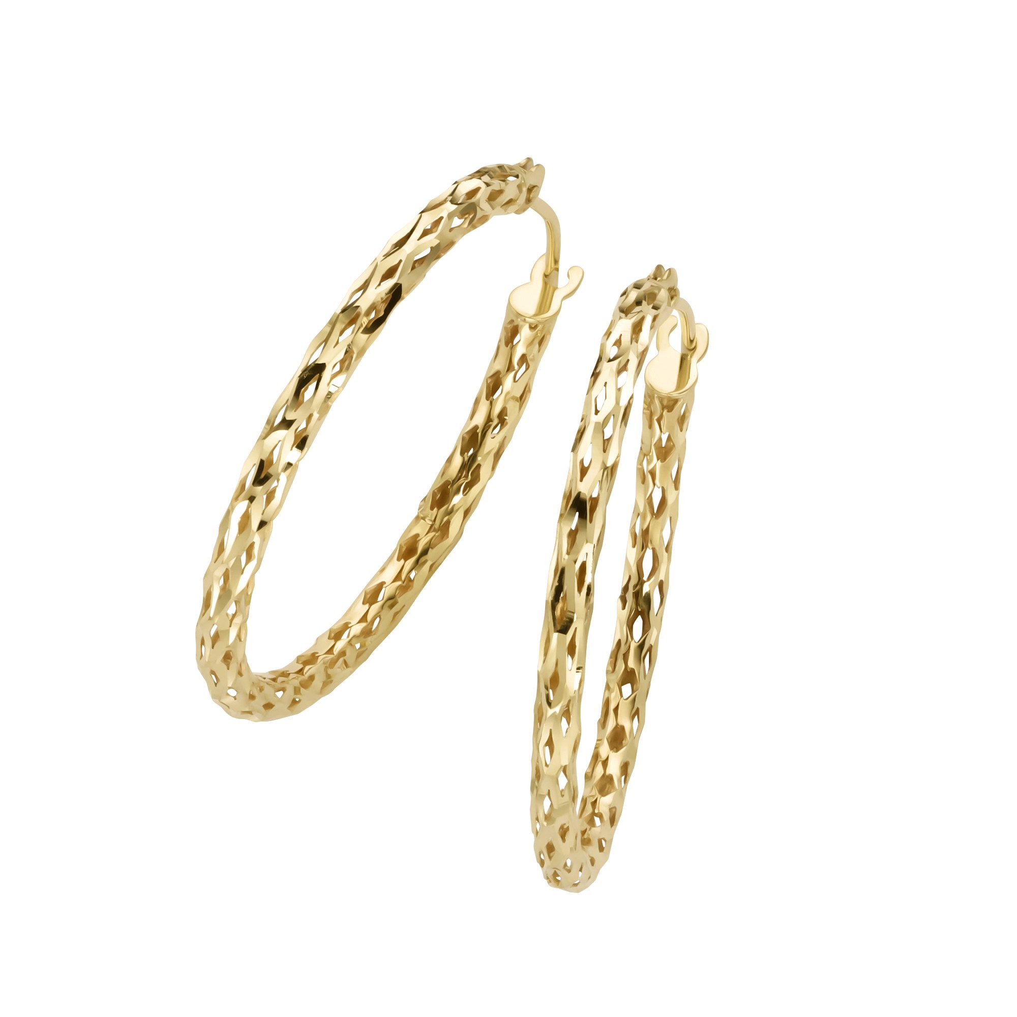 Luigi Merano Paar Creolen durchbrochene Optik, Gold 375 günstig online kaufen