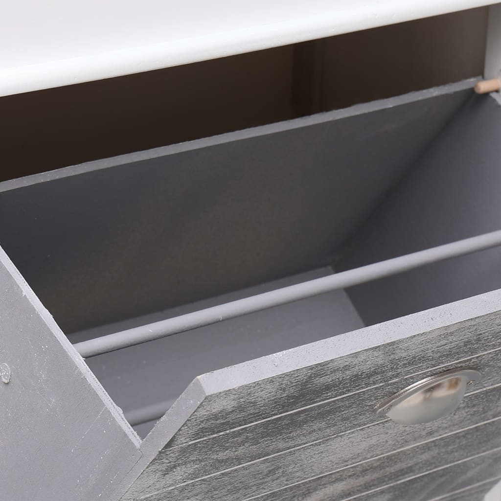 vidaXL Schuhschrank NA Schuhschrank Grau 50x28x98 cm Paulownia Holz