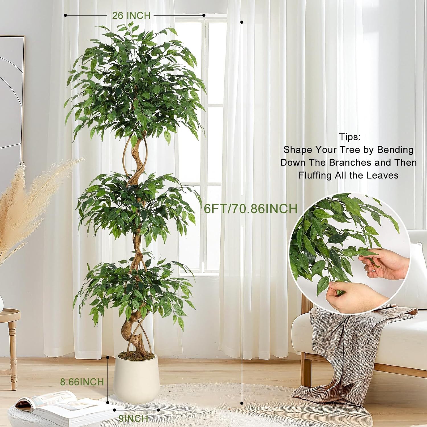 Kunstpflanze Ficus künstlicher Baum,6 Fuß künstliche günstig online kaufen