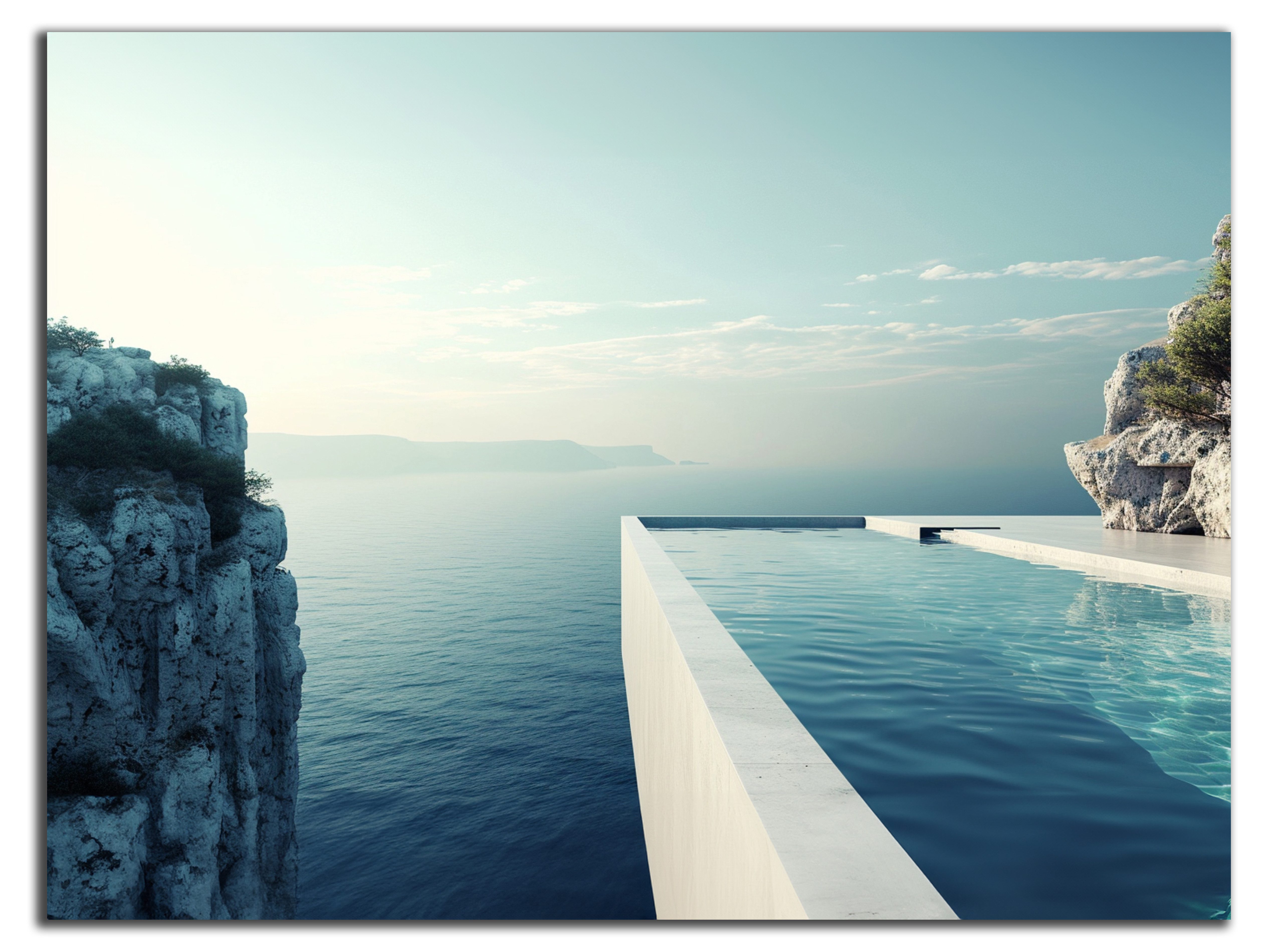 DARO Design Leinwandbild Modern Abstrakt Wandbilder XXL Wandbild Wand Deko Leinwand Bilder, (Tag am Meer - Bild groß Wohnzimmer Schlafzimmer Küche Esszimmer Ein – Bild 3 von 5