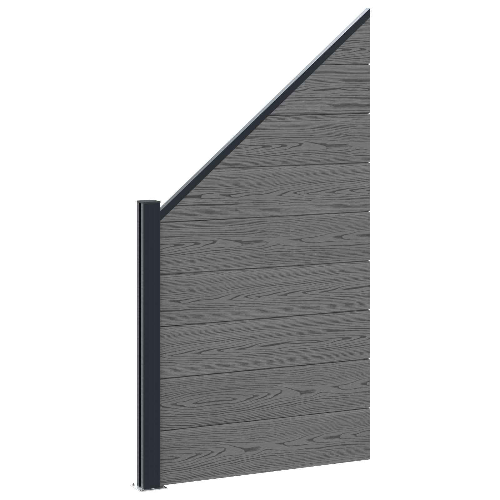 vidaXL Gartenzaun zaunset 95 x 180 cm WPC und Aluminium Grau, (1-St)